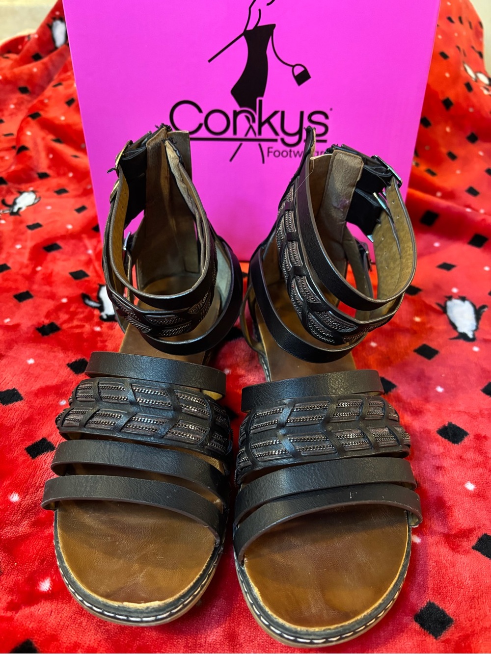 Corkys black Strappy Gladiator Sandals